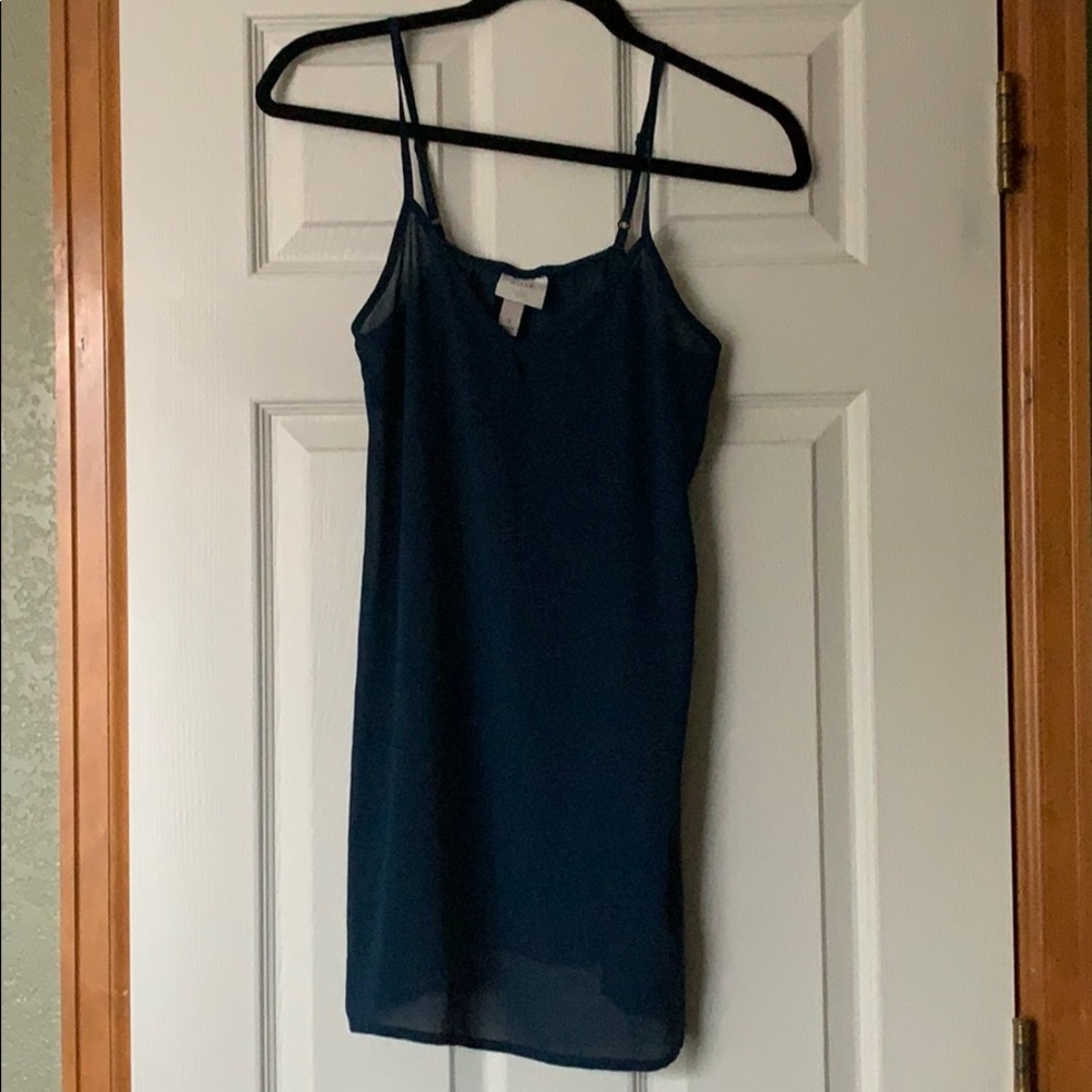 Sheer teal long cami